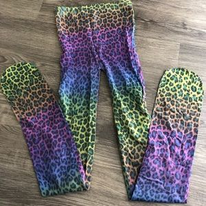 🎂Neon Rainbow Leopard Tights